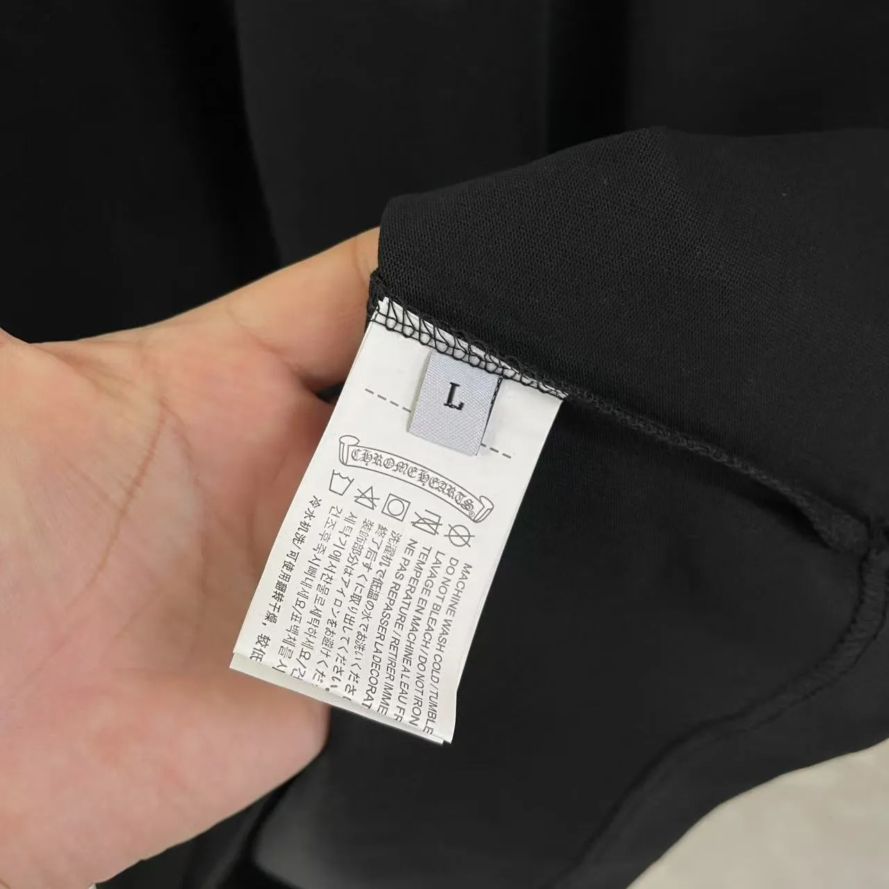 🅿️220 ch Cro* 2025 spring and summer new style Sanskrit horseshoe cross cross vacuum embroidery short-sleeved t-shirt custom fabric 300g same style for men and women Size: S M L XL XXL Five codes Color: black white